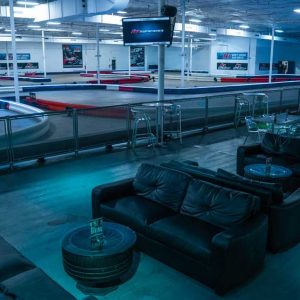 leather couches sit trackside at k1 speed dallas
